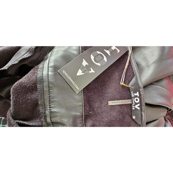 NEW TOV Los Angeles Dress Strapless Busty Full Length Faux Heavy Leather 2 4 SM - Picture 4 of 4